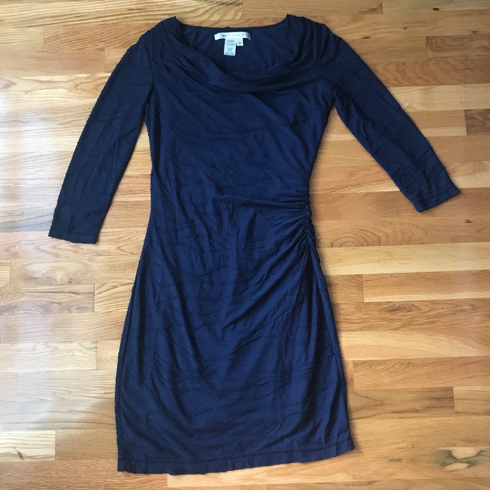 MAX STUDIO knitted side ruched dress